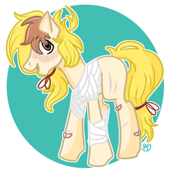 Size: 994x1004 | Tagged: safe, artist:redpalette, derpibooru import, oc, earth pony, bandage, earth pony oc, nonbinary, tall