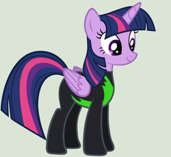 Size: 5440x4984 | Tagged: safe, artist:ikillyou121, artist:stephen-fisher, derpibooru import, twilight sparkle, twilight sparkle (alicorn), alicorn, pony, clothes, female, gray background, mare, simple background, solo, the washouts, uniform, washouts uniform