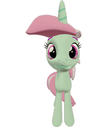 Size: 608x720 | Tagged: safe, artist:topsangtheman, derpibooru import, minty bubblegum, pony, unicorn, 3d, looking at you, simple background, solo, source filmmaker, transparent background