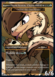 Size: 1192x1668 | Tagged: safe, artist:beardie, derpibooru import, oc, oc only, oc:buttercream scotch, draconequus, draconequus oc, magic the gathering