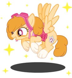 Size: 236x257 | Tagged: safe, artist:machakar52, derpibooru import, dog, dog pony, pegasus, pony, crossover, female, logo, mare, nick jr., nickelodeon, paw patrol, ponified, pup, simple background, skye (paw patrol), sparkles, white background, wings