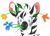 Size: 1225x884 | Tagged: safe, artist:smallzeeb, derpibooru import, oc, oc only, zebra, bust, cute, eating, eating flower, flower, flower in hair, herbivore, horses doing horse things, male, portrait, simple background, solo, white background, zebras doing zebra things