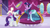 Size: 711x400 | Tagged: safe, derpibooru import, screencap, rarity, twilight sparkle, twilight sparkle (alicorn), alicorn, pony, unicorn, a-dressing memories, spoiler:a-dressing memories, spoiler:mlp friendship is forever, clothes, dress, glasses, mannequin, measuring tape, mirror, rarity's glasses, scissors