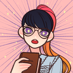 Size: 600x600 | Tagged: safe, artist:alohasushicore, derpibooru import, part of a set, sci-twi, twilight sparkle, human, book, eye sparkles, female, glasses, humanized, picrew, solo, wingding eyes