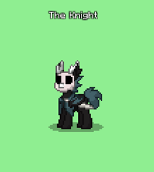 Size: 327x366 | Tagged: safe, derpibooru import, changeling, pony, hollow knight, mask, nail, pony town, sword, video game, weapon