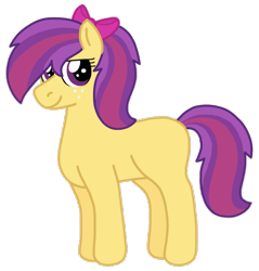 Size: 874x914 | Tagged: safe, artist:kindheart525, derpibooru import, oc, oc only, oc:pippin rose, earth pony, pony, bow, hair bow, kindverse, looking at you, next generation, offspring, parent:apple bloom, parent:tender taps, parents:tenderbloom, ponytail, profile, simple background, smiling, solo, transparent background