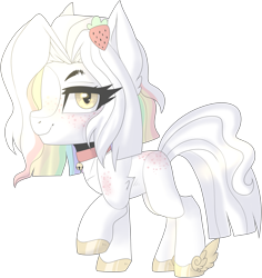 Size: 2441x2585 | Tagged: safe, artist:azrealrou, derpibooru import, oc, oc only, oc:strawberry cream az, earth pony, pony, simple background, solo, transparent background