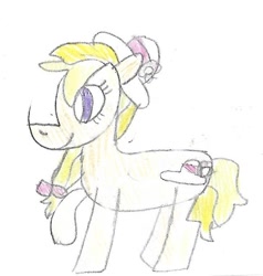 Size: 728x765 | Tagged: safe, artist:ptitemouette, derpibooru import, oc, oc:tulip bloosom, magical lesbian spawn, offspring, parent:derpy hooves, parent:roseluck, parents:derpyluck