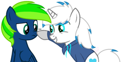 Size: 793x406 | Tagged: artist needed, source needed, useless source url, safe, derpibooru import, oc, oc only, oc:green cooler, oc:justin delepaz, pegasus, unicorn, base used, boop