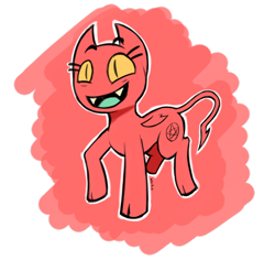 Size: 2814x2652 | Tagged: safe, artist:wild-thunder06, derpibooru import, oc, oc only, oc:satina, demon, demon pony, original species, pony, female, ponified, simple background, solo, transparent background