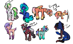 Size: 2000x1200 | Tagged: safe, artist:nightshade-warroir, derpibooru import, oc, oc only, deer, deer pony, dracony, earth pony, hybrid, original species, pegasus, pony, interspecies offspring, offspring, parent:big macintosh, parent:discord, parent:fluttershy, parent:princess celestia, parent:princess luna, parent:spike, parent:sweetie belle, parents:dislestia, parents:fluttermac, parents:lunacord, parents:spikebelle, simple background, transparent background, unnamed character, unnamed oc