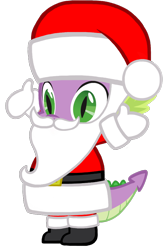 Size: 684x1024 | Tagged: artist needed, safe, derpibooru import, spike, dragon, beard, belly, belt, boots, christmas, clothes, costume, facial hair, fake beard, hat, holiday, male, mittens, santa beard, santa claus, santa costume, santa hat, shoes, simple background, solo, transparent background, vector