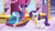 Size: 1600x900 | Tagged: safe, derpibooru import, screencap, rarity, twilight sparkle, twilight sparkle (alicorn), alicorn, pony, unicorn, a-dressing memories, spoiler:a-dressing memories, spoiler:mlp friendship is forever, 9now, boutique, bucket, clothes, dress, measuring tape, mirror, pointing, rarity's glasses, sofa, vase