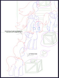 Size: 6000x8000 | Tagged: safe, artist:chedx, derpibooru import, cookie crumbles, oc, oc:king speedy hooves, oc:princess mythic majestic, oc:queen galaxia, alicorn, pony, unicorn, comic:the other grandparents, alicorn oc, alicorn princess, basement, boxes, canterlot, canterlot castle, cologne, comic, commissioner:bigonionbean, cutie mark, dialogue, discussion, dust, female, flashback, fusion, fusion:king speedy hooves, fusion:princess mythic majestic, fusion:queen galaxia, hat, horn, husband and wife, magic, male, mother and child, mother and daughter, palindrome get, parent and child, potion, sketch, sketch dump, spider web, stallion, table, wings, writer:bigonionbean