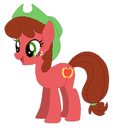 Size: 393x444 | Tagged: safe, artist:optimusv42, derpibooru import, oc, oc only, oc:shiny red, earth pony, pony, friendship troopers, my little pony friendship troopers, simple background, solo, the apple family, transparent background