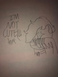 Size: 1536x2048 | Tagged: safe, artist:assistantaiding, derpibooru import, oc, oc only, oc:aiding assistant, pegasus, pony, blushing, i'm not cute, photo, sketch, solo, traditional art