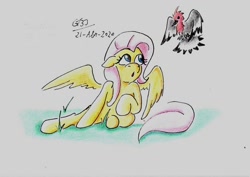 Size: 1024x723 | Tagged: safe, artist:gafelpoez, derpibooru import, fluttershy, bird, pegasus, pony