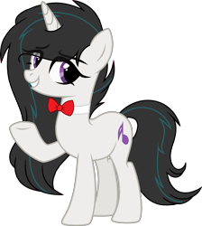 Size: 2001x2233 | Tagged: safe, artist:crystalponyart7669, artist:lazuli, derpibooru import, oc, oc only, oc:crescendo, pony, unicorn, bowtie, female, mare, simple background, solo, transparent background