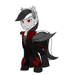 Size: 872x930 | Tagged: safe, artist:flylash1, derpibooru import, oc, oc only, oc:stormdancer, bat pony, vampire, vampony, fallout equestria, armor, assassin's creed, badass, bat pony oc, bat wings, ear piercing, earring, jewelry, piercing, raider, wing ring, wings