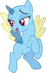 Size: 964x1527 | Tagged: safe, artist:pegasski, derpibooru import, oc, oc only, alicorn, pony, no second prances, alicorn oc, bald, base, bedroom eyes, eyelashes, flying, horn, looking down, open mouth, rearing, simple background, smiling, solo, transparent background, two toned wings, wings