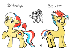 Size: 1382x969 | Tagged: safe, artist:underwoodart, derpibooru import, oc, oc only, earth pony, pegasus, concept art, contest entry, design, multicolored hair, twins, ukbp, union jack