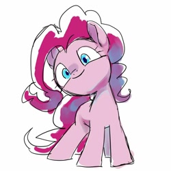 Size: 1024x1024 | Tagged: safe, artist:未知的生物, derpibooru import, pinkie pie, earth pony, pony, cute, diapinkes, female, mare, simple background, solo, white background