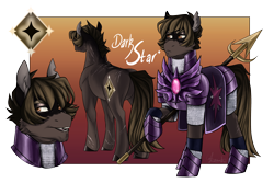 Size: 3000x2000 | Tagged: safe, artist:jeshh, derpibooru import, oc, oc only, oc:dark star, earth pony, pony, armor, high res, male, simple background, solo, spear, stallion, transparent background, weapon