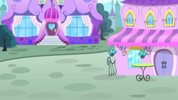 Size: 1136x640 | Tagged: safe, derpibooru import, background, building, gameloft, no pony, outdoors, resource, table, tree