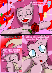 Size: 1735x2440 | Tagged: safe, artist:otakon, derpibooru import, pinkie pie, oc, human, comic:meeting pinkie, brony, comic, commission, male