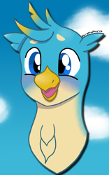 Size: 750x1200 | Tagged: safe, artist:kairipancakes, derpibooru import, gallus, griffon, bust, cute, gallabetes, solo