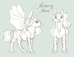 Size: 1280x991 | Tagged: safe, artist:jayrockin, derpibooru import, oc, oc:flickering flame, pegasus, sketch, tiny sapient ungulates