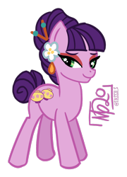 Size: 822x1142 | Tagged: safe, artist:tassji-s, derpibooru import, kimono, earth pony, pony, g3, clothes, female, g3 to g4, generation leap, looking at you, mare, simple background, solo, transparent background