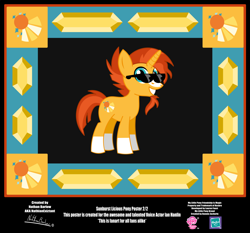 Size: 4254x3962 | Tagged: safe, artist:nathianexiztant, derpibooru import, sunburst, pony, absurd resolution, poster, solo, sunglasses