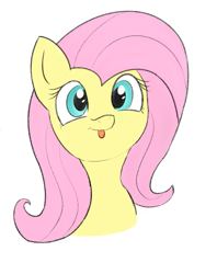 Size: 745x941 | Tagged: safe, artist:granite, derpibooru import, fluttershy, pegasus, pony, :p, bust, cute, female, looking at you, mare, portrait, shyabetes, solo, tongue out