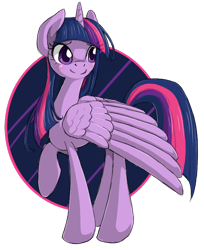 Size: 652x800 | Tagged: safe, artist:oatmealdreamscape, derpibooru import, twilight sparkle, twilight sparkle (alicorn), alicorn, pony, abstract background, blushing, chest fluff, circle background, cute, female, mare, simple background, solo, transparent background, twiabetes