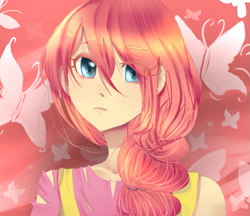 Size: 699x604 | Tagged: safe, artist:aruva-chan, derpibooru import, fluttershy, human, alternate hairstyle, female, humanized, solo