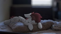 Size: 1280x720 | Tagged: safe, artist:allen2448, derpibooru import, oc, oc only, oc:allen, pegasus, pony, comfy, floppy ears, irl, photo, pillow, ponies in real life, sleeping, solo