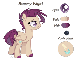 Size: 1306x1024 | Tagged: safe, artist:pancakeartyt, derpibooru import, oc, oc:stormy night, pegasus, pony, female, mare, offspring, parent:rumble, parent:scootaloo, parents:rumbloo, reference sheet, simple background, solo, transparent background