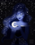 Size: 3500x4500 | Tagged: safe, artist:echo-204, derpibooru import, princess luna, human, clothes, crescent moon, dress, ethereal hair, eyes closed, female, galaxy hair, humanized, moon, night, pony coloring, signature, smiling, solo, stars, tangible heavenly object