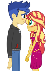 Size: 1483x2008 | Tagged: safe, artist:gmaplay, derpibooru import, flash sentry, sunset shimmer, equestria girls, female, flashimmer, male, shipping, simple background, straight, transparent background