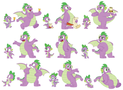 Size: 7744x5686 | Tagged: safe, artist:aleximusprime, derpibooru import, spike, dragon, adult, adult spike, chubby, fat, fat spike, older, older spike, pose, quill, scroll, simple background, ticket, transparent background, weight gain, winged spike