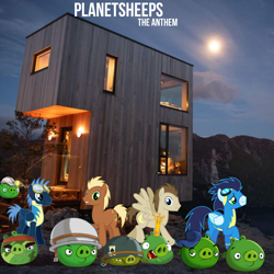 Size: 1400x1400 | Tagged: safe, derpibooru import, crescent pony, mane moon, meadow song, soarin', star hunter, earth pony, pegasus, 2008, album cover, angry birds, male, norway, stallion