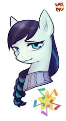 Size: 324x594 | Tagged: safe, artist:norang94, derpibooru import, coloratura, pony, bust, cutie mark, female, mare, portrait, simple background, solo, white background