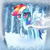 Size: 2300x2300 | Tagged: safe, artist:melanyschaffer, derpibooru import, rainbow dash, pegasus, pony, cold, cute, dashabetes, female, forest, high res, looking at you, mare, snow, snowfall, solo, wind, winter