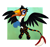 Size: 2400x2250 | Tagged: safe, artist:litrojia, derpibooru import, oc, oc only, oc:tristão, bird, griffon, toucan, abstract background, beak, claws, commission, flying, griffon oc, looking at you, male, ocelot, open beak, open mouth, paws, smiling, solo, spots, spread wings, toco toucan, tongue out, toucan griffon, vector, wings