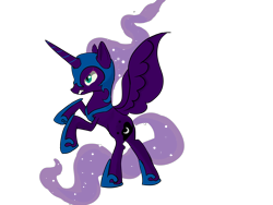 Size: 4600x3450 | Tagged: safe, artist:dumbwoofer, nightmare moon, alicorn, angry, female, helmet, mare, simple background, solo, transparent background