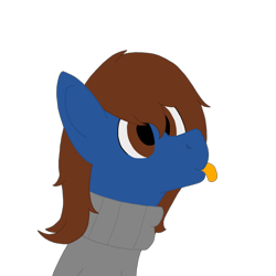 Size: 2000x2000 | Tagged: safe, artist:derpy_the_duck, derpibooru import, oc, oc only, oc:derp, earth pony, :p, clothes, simple background, solo, sweater, tongue out, transparent background