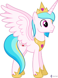 Size: 4000x5310 | Tagged: safe, artist:parclytaxel, derpibooru import, oc, oc only, oc:prince endearment, alicorn, pony, .svg available, absurd resolution, commission, crown, hoof shoes, jewelry, male, peytral, regalia, simple background, smiling, solo, spread wings, stallion, transparent background, vector, wings