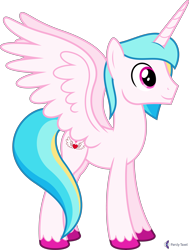 Size: 4000x5302 | Tagged: safe, alternate version, artist:parclytaxel, derpibooru import, oc, oc only, oc:prince endearment, alicorn, pony, .svg available, absurd resolution, commission, male, missing accessory, simple background, smiling, solo, spread wings, stallion, transparent background, unshorn fetlocks, vector, wings