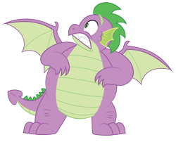 Size: 4464x3610 | Tagged: safe, artist:aleximusprime, derpibooru import, spike, dragon, adult, adult spike, chubby, fat, fat spike, older, older spike, shocked, simple background, solo, transparent background, winged spike